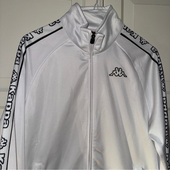 Y2K Kappa White Zip-Up track Jacket - size Medium - Picture 3 of 10